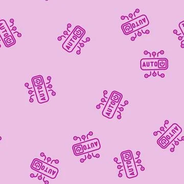 Auto shut off feature line vector seamless pattern Illustrazione stock