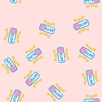Auto shut off feature vector seamless pattern Illustrazione stock