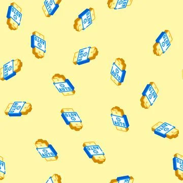 Auto shut off isometric icon seamless pattern Stock Illustration