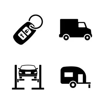 Auto. Simple Related Vector Icons Stock Illustration