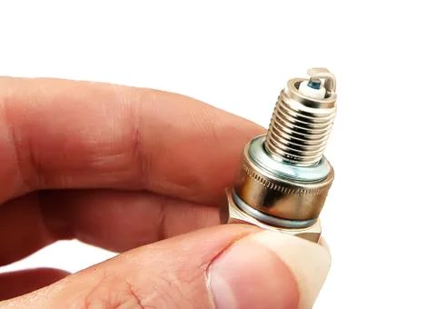 Auto spark plug isolated on white background. isolated sparking Stock Photos