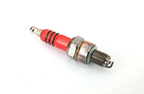 Auto spark plug isolated on white background. isolated sparking Stock Photos