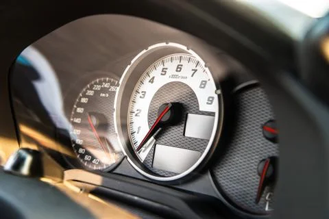 Auto speed control dashboard Stock Photos