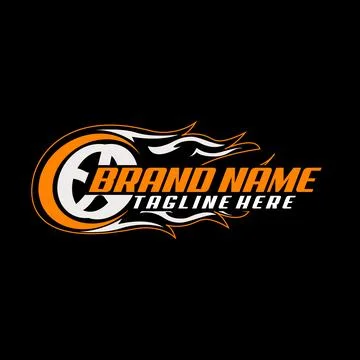 Auto speed wheel flame racing logo design vector Stock Illustration
