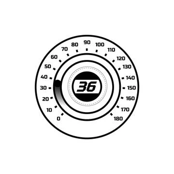 Auto speedometer dashboard digits scale, car speed gauge, accelerate indicator Stock Illustration