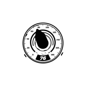 Auto speedometer dashboard with digits scale, speed gauge, vector black and Stock Illustration