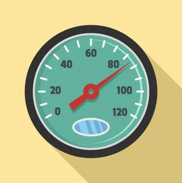 Auto speedometer icon, flat style Stock Illustration