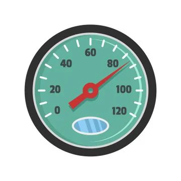 Auto speedometer icon, flat style Stock Illustration