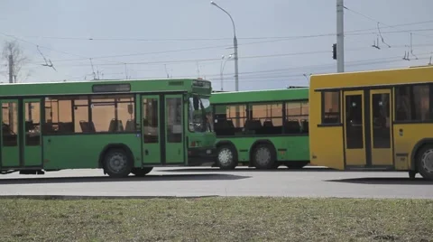 Auto Station. Approaching buses. Stock Footage 49837230