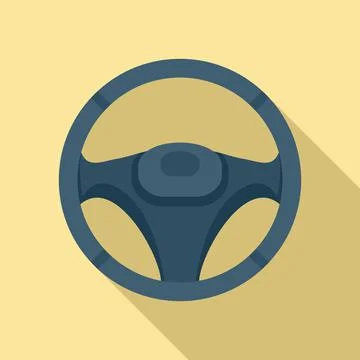 Auto steering wheel icon, flat style Stock Illustration