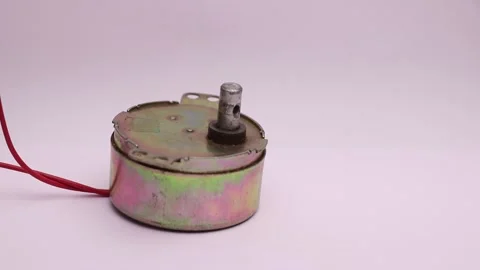 Auto swing Synchronous motor with shaft rotation on white background Stock Footage 149600248