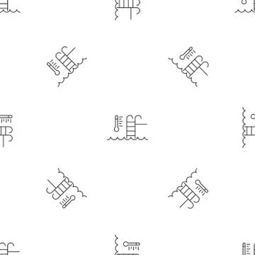 Auto temperature pool control pattern seamless 스톡 일러스트