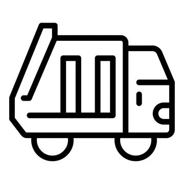 Auto tipper icon outline vector. Unload cargo Ilustración de archivo