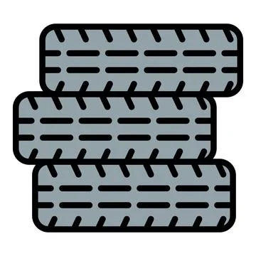 Auto tires icon outline vector. Vehicle brake Stock Illustration