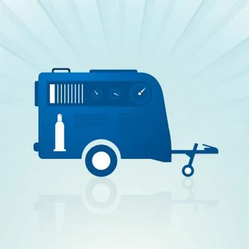 Auto trailer with compressor Stock Illustration
