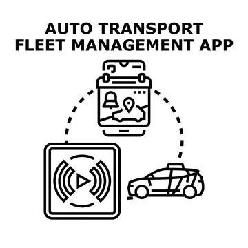 Auto transport fleet management app concept vector Stock Illustration