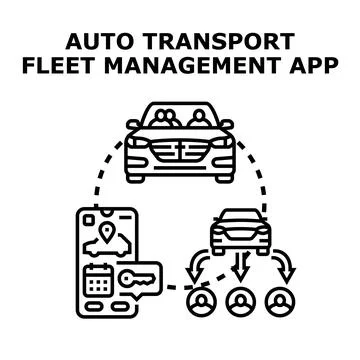 Auto transport fleet management app vector concept 스톡 일러스트