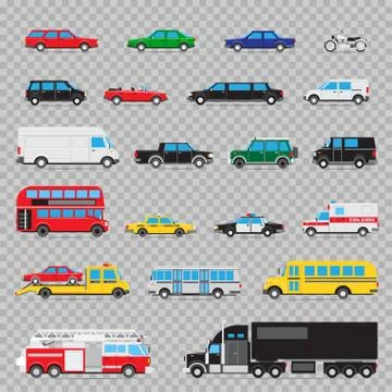 Auto transport icon set Stock Illustration