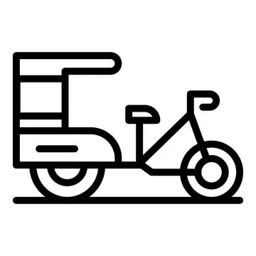 Auto trishaw icon outline vector. Indian rickshaw Stock Illustration