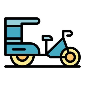 Auto trishaw icon vector flat Stock Illustration