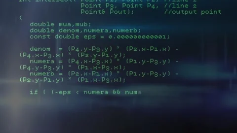 Auto view panning revealing source code, showing HTTP read-loop and light Stock Footage 330935362