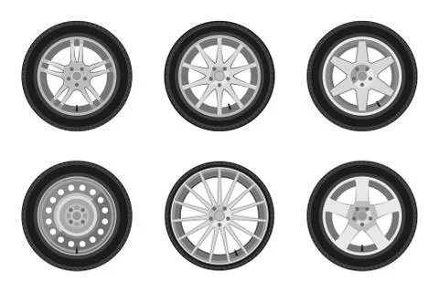 Auto wheels set. Stock Illustration