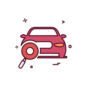 Auto workshop search car icon vector design Stock Illustration