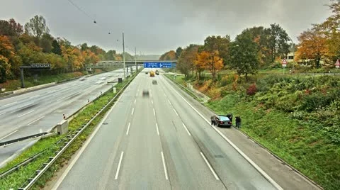 Autobahn Timelpase 06 Stock Footage 12421719