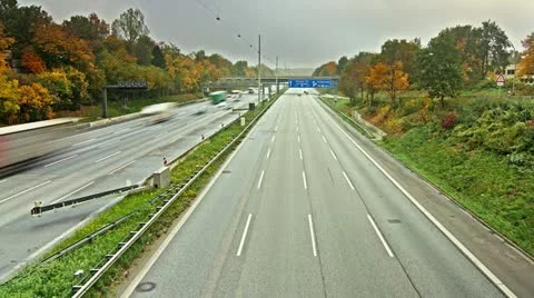 Autobahn Timelpase 07 Stock Footage 12421869