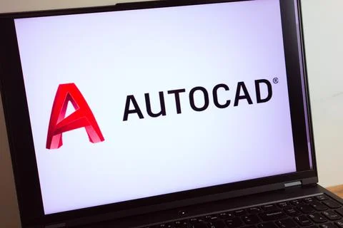 AutoCAD drafting software app logo displayed on laptop Stock Photos