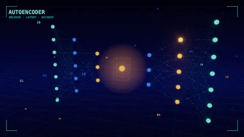 Autoencoder hourglass latent bottleneck Stock Footage 339999026