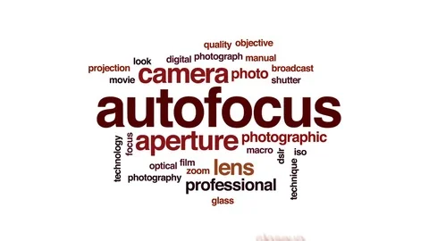 Autofocus animated word cloud, text design animation. Stock Footage