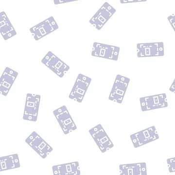 Autofocus photo camera glyph vector seamless pattern Stock Illustration