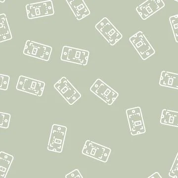 Autofocus photo camera line vector seamless pattern Stock Illustration