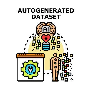 Autogenerating data using artificial intelligence for human analysis Stock Illustration