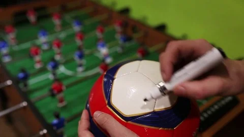 The autograph on the ball marker Stock Footage 73339837