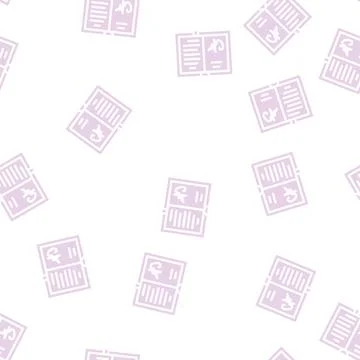 Autographed book glyph vector seamless pattern black Stock Illustration