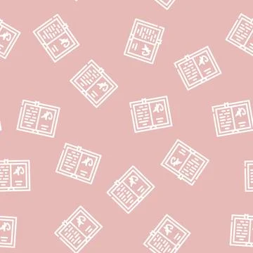 Autographed book line vector seamless pattern black Stock Illustration