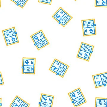 Autographed book vector seamless pattern color Stock Illustration