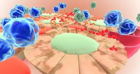 The Autoimmune Attack on Thyroid Cells Illustrazione stock