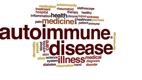 Autoimmune disease animated word cloud, text design animation. Stock Footage 71942347