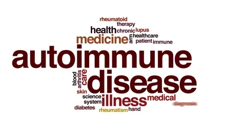 Autoimmune disease animated word cloud, text design animation. Stock Footage
