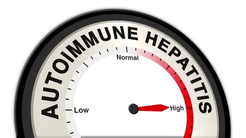 Autoimmune hepatitis Text or Word Level Low Normal High - Barometer Stock Footage 308366692