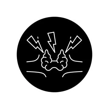 Autoimmune thyroiditis black glyph icon. Pictogram for web page, mobile app,  스톡 일러스트