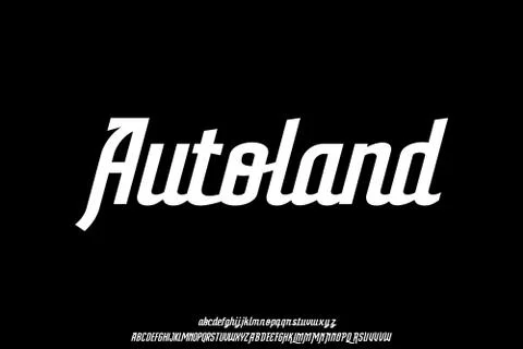 Autoland modern script alphabet set vector Stockillustratie