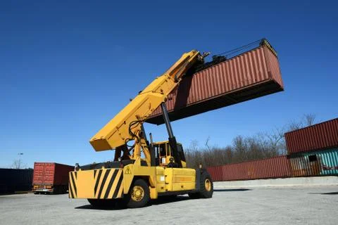 Autoloader carrying container Stock Photos