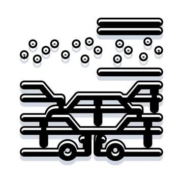 Automaker assembly line producing new cars icon Stock Illustration