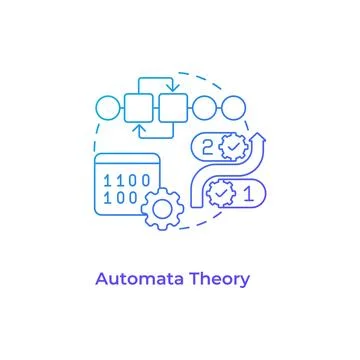 Automata theory blue gradient concept icon Stock Illustration