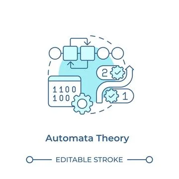 Automata theory soft blue concept icon Stock Illustration