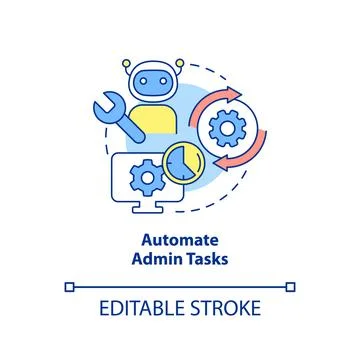 Automate admin tasks concept icon Stock Illustration
